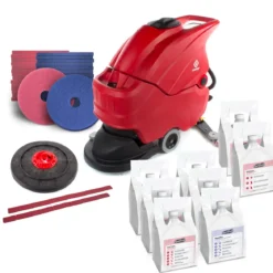 Advantage 20” Battery Powered Auto Scrubber Floor Cleaning & Prep for Polishing Package