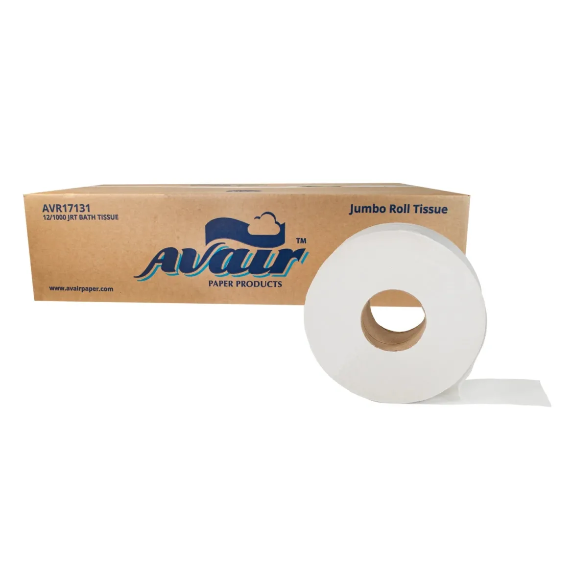 Avair® JRT 2-Ply Jumbo Roll Tissue (3.3" x 1,000') - 12 Rolls
