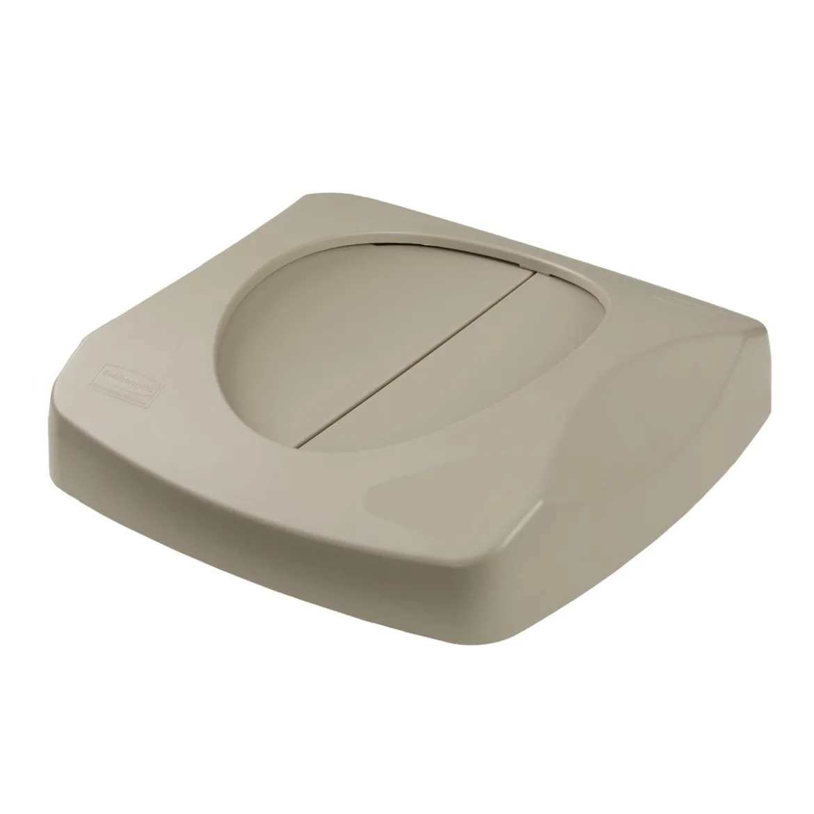 Beige Swinging Trash Can Lid for Rubbermaid® Untouchable® 23 Gallon Square Trash Containers