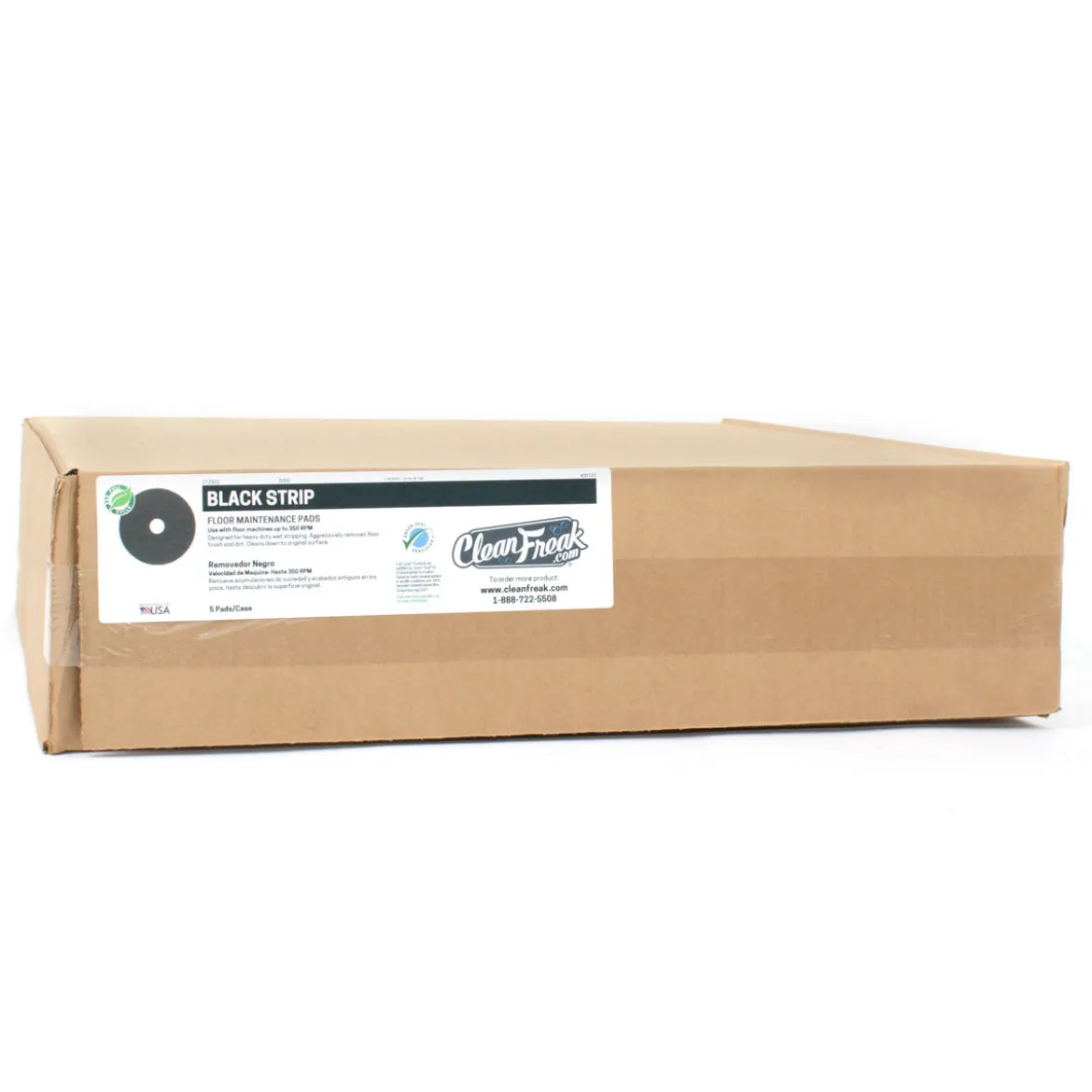 24" Black Heavy Duty Floor Stripping Pads - Case of 5