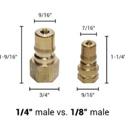 1/4" Brass Male Quick Disconnect Fitting (#A00104) For EDIC Carpet Extractor Tools & Hoses