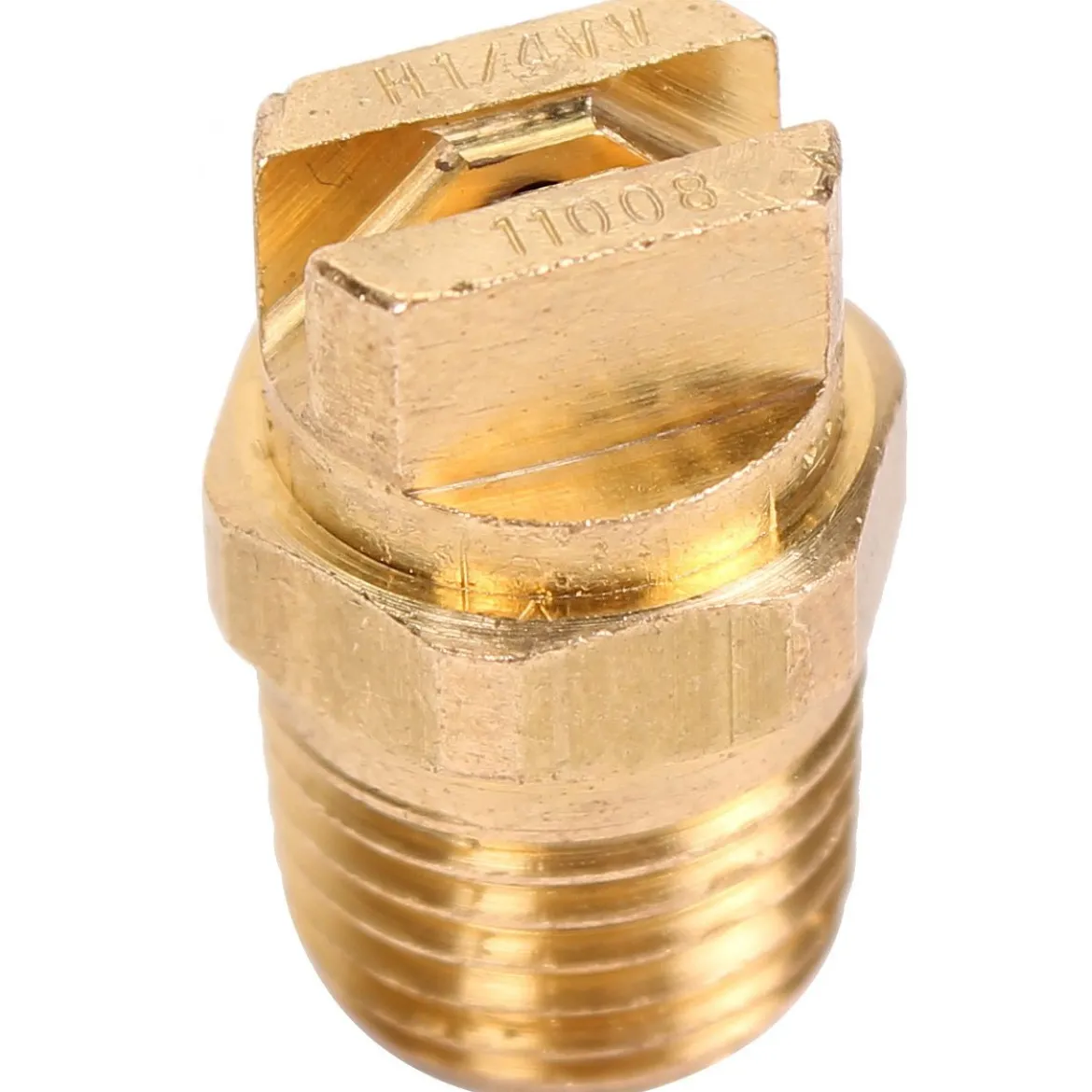 1/4" Brass 110° Universal V-Jet Spray Nozzle (#11008) for Non-Heated Carpet Extractors - #08 Orifice