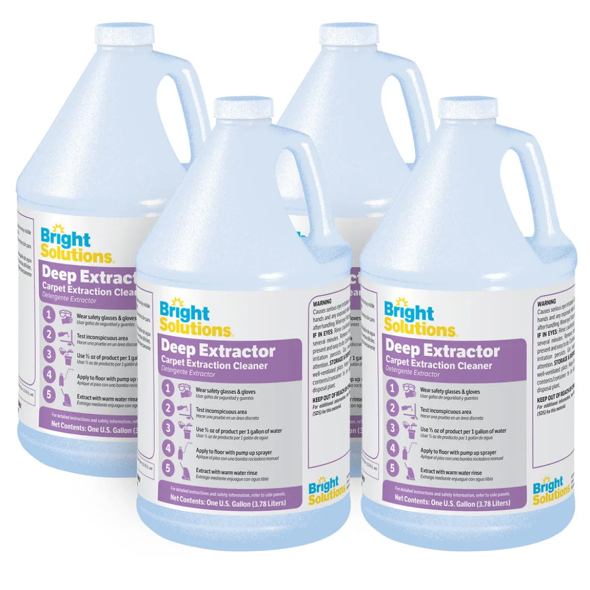 Bright Solutions® ‘Deep Extractor’ Carpet Extraction Cleaner (1 Gallon Bottles) - Case of 4