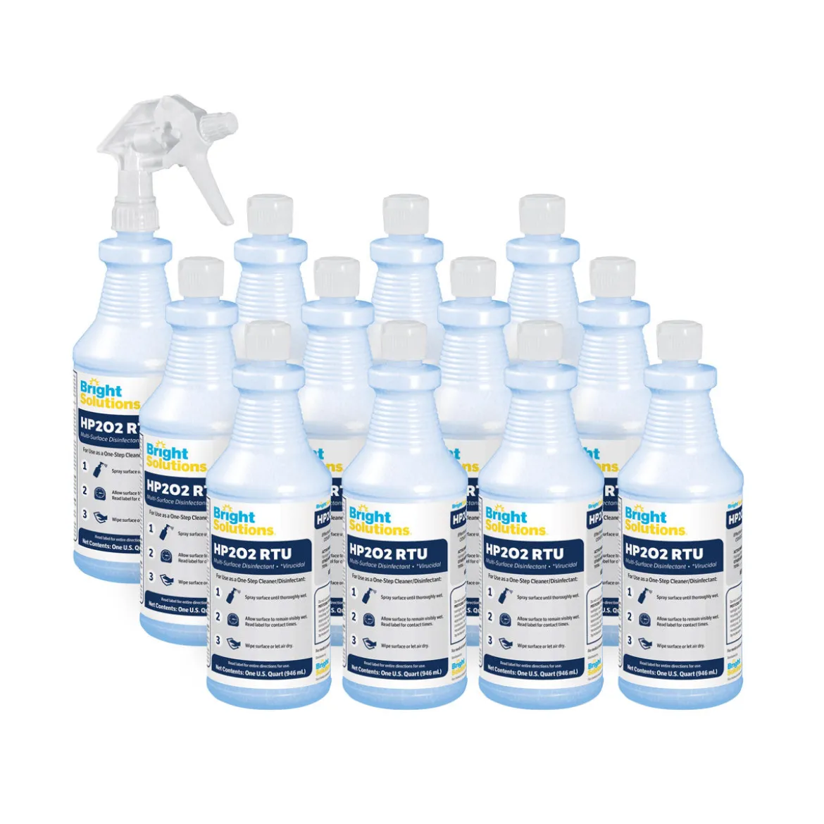 Bright Solutions® HP202 Hydrogen Peroxide Disinfectant Cleaner (32 oz RTU & 32 oz / 1 Gallon Concentrate Options)