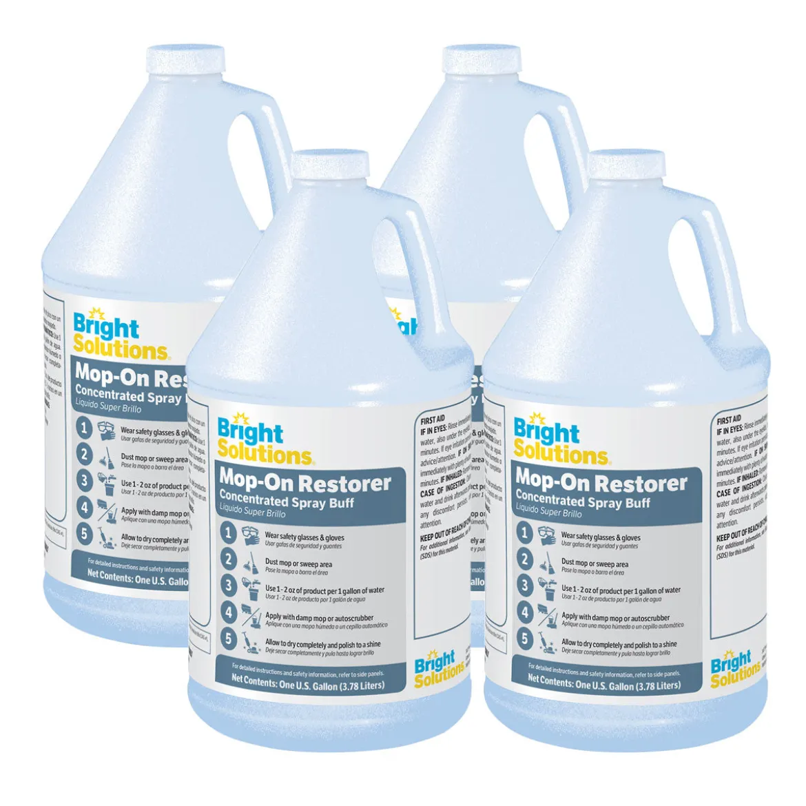 Bright Solutions® 'Mop-On Restorer' Concentrated Spray Buff (1 Gallon Bottles) - Case of 4