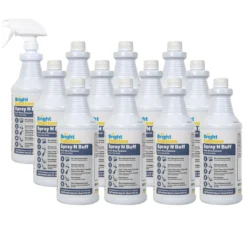 Bright Solutions® 'Spray N Buff' Floor Gloss Restorer (32 oz Spray Bottles) - Case of 12