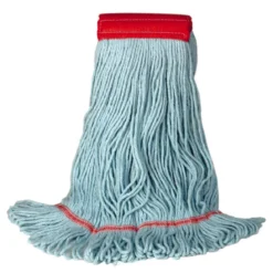 Bright Solutions® Water Bottle Blue Eco-Friendly Wet Mop w/ Narrow Band (Size: Large | Looped Ends)