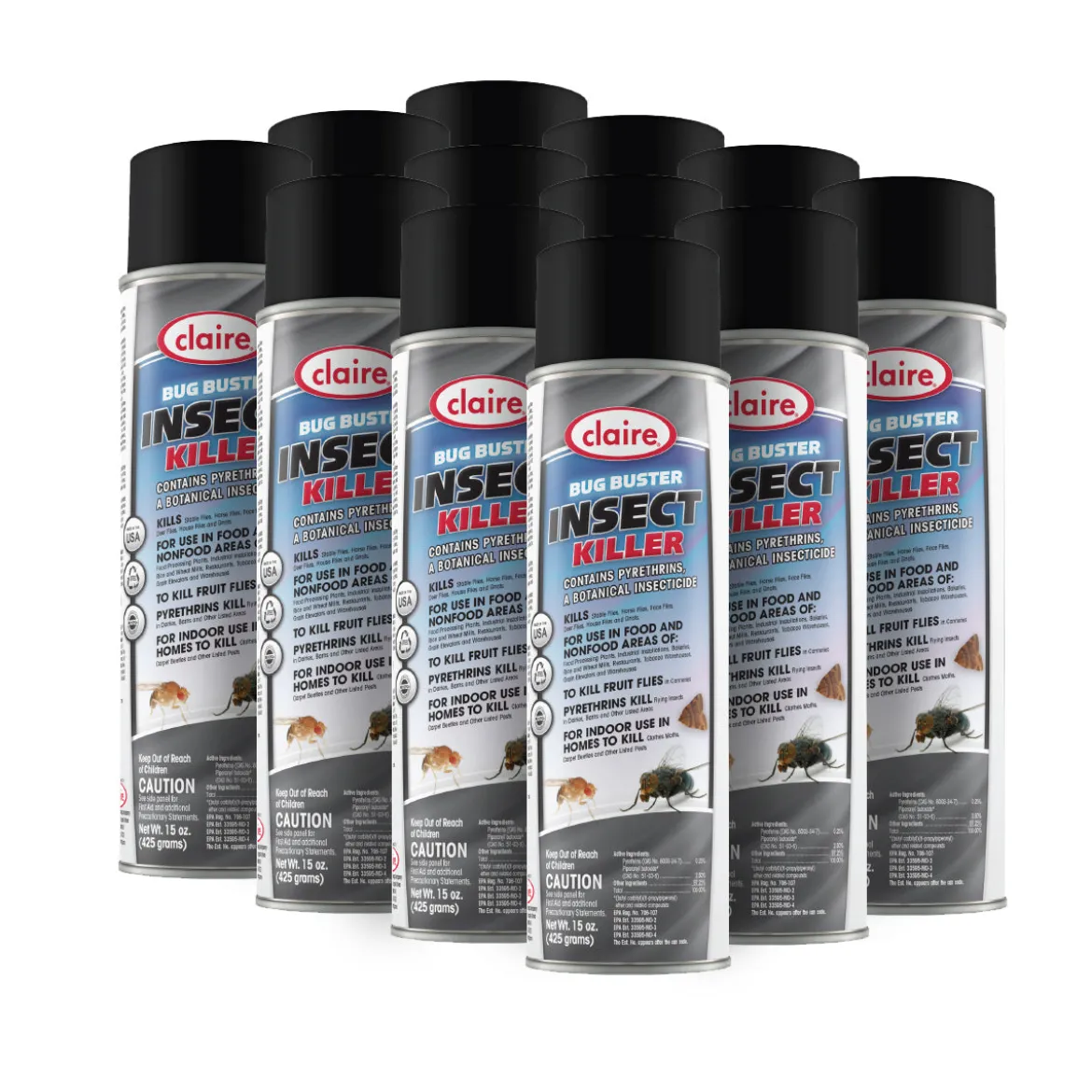 Claire® ‘Bug Buster’ Insect Killer Spray (15 oz Aerosol Cans) - Case of 12
