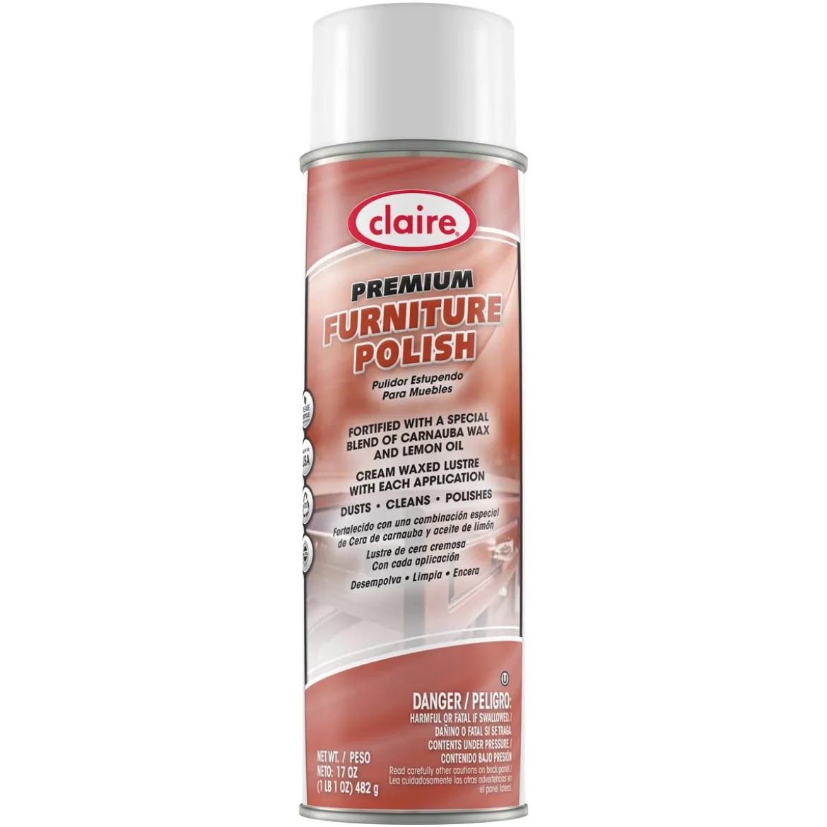 Claire® Gleme Premium Wood Furniture Polish (Lemon Scent) - Case of 12 Cans