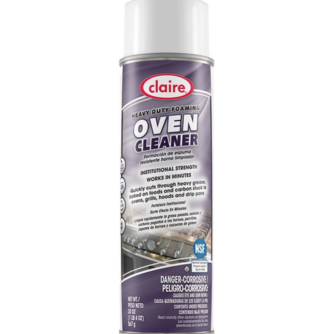 Claire® Heavy Duty Foaming Oven Cleaner (20 oz Aerosol Can) - Case of 12