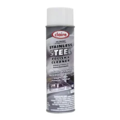 Claire® Lemon Scented Oil Based Stainless Steel Polish & Cleaner (15 oz Aerosol Cans) - Case of 12