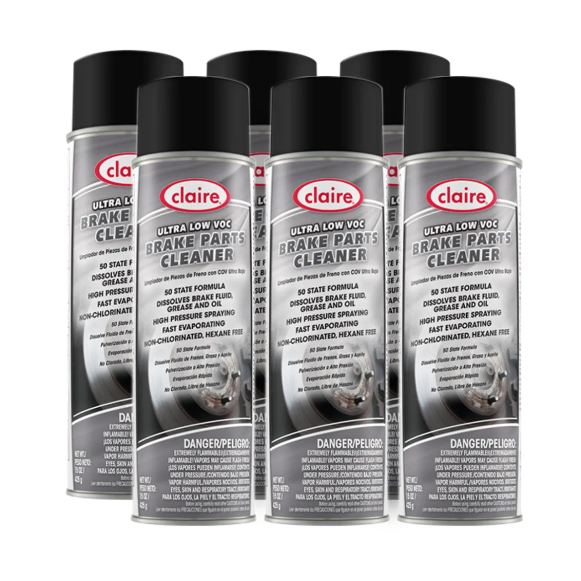 Claire® Ultra Low VOC Brake Parts Cleaner (50 State Formula) - 6 Cans