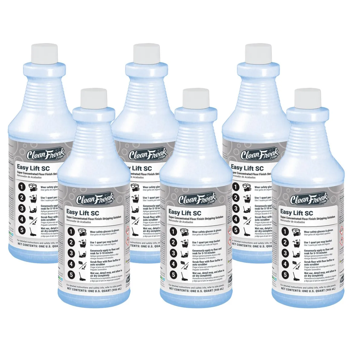 CleanFreak® 'Easy Lift SC' Super Concentrated Floor Stripping Solution (32 oz Bottles) - Case of 6