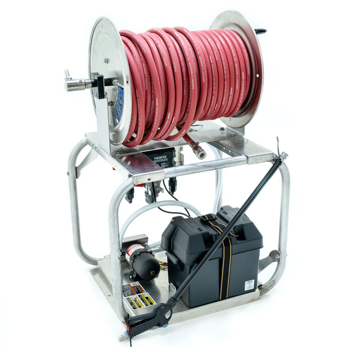 CleanFreak® 12 Volt Softwash System (100 PSI @ 7.0 GPM) w/ Remco Pump - Optional Cage, Proportioner, Hose Reel & Spray Wand w/ Nozzle