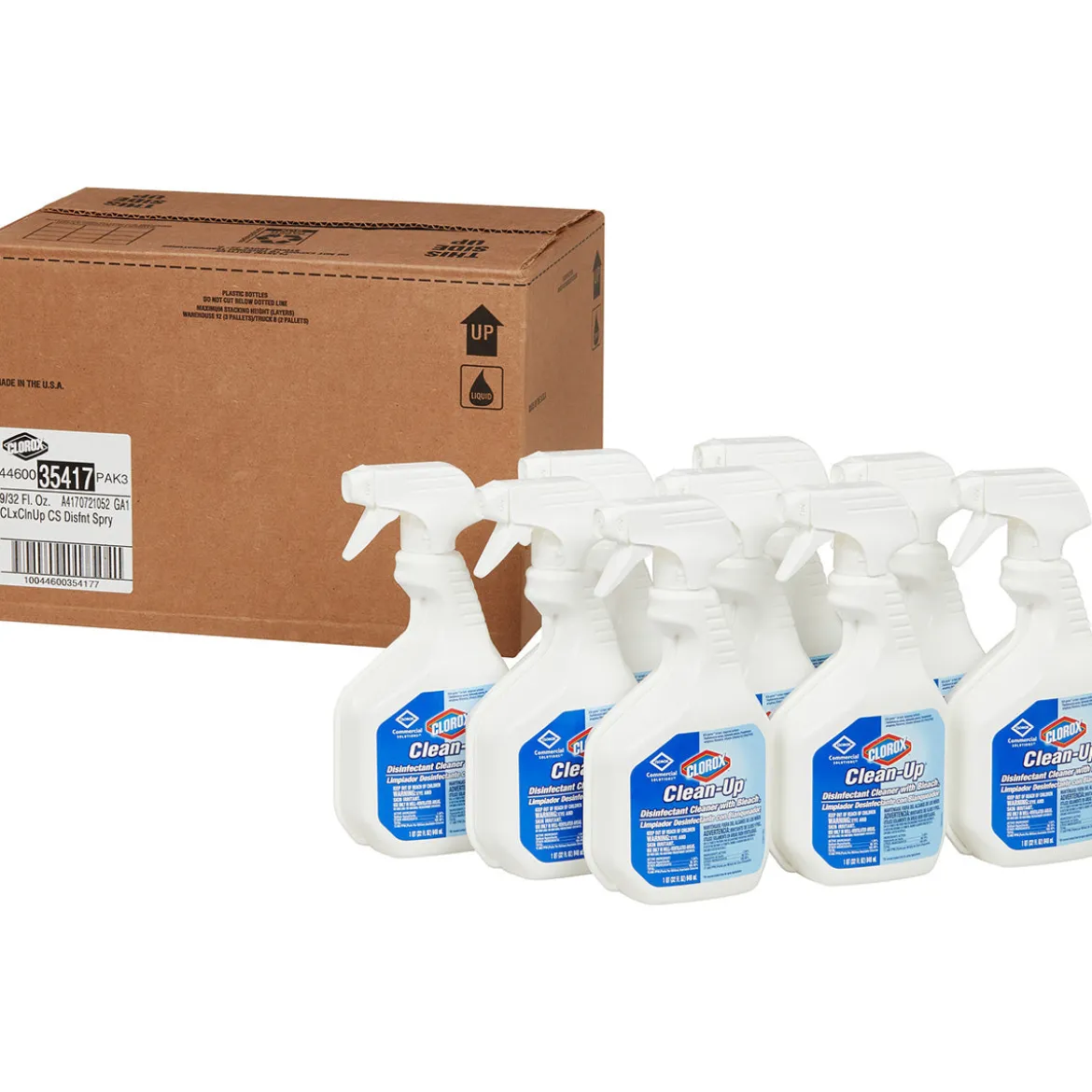 Clorox® Clean-Up Disinfectant Cleaner with Bleach (32 oz Smart Tube® Spray Bottles) - Case of 9