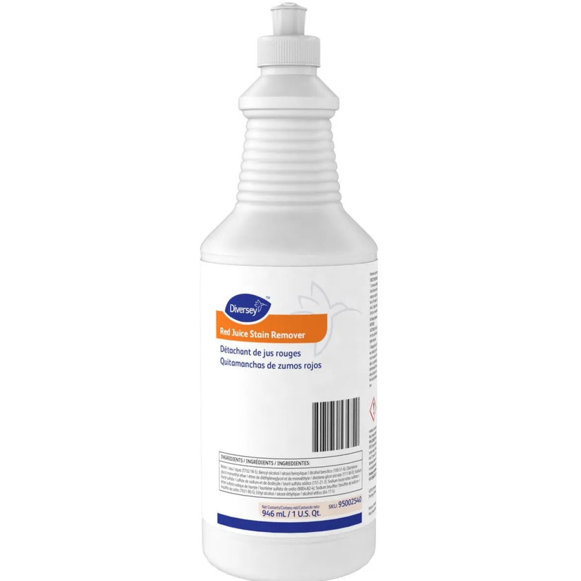 Diversey™ Red Juice Stain Remover for Carpet & Fabric (32 oz Bottles) - Case of 6