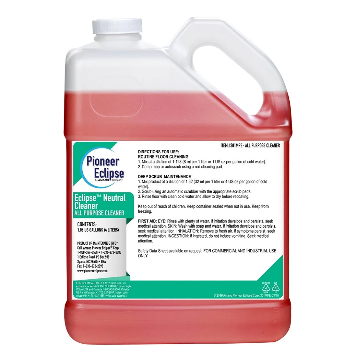 Eclipse™ Neutral Cleaner by Pioneer Eclipse (1 Gallon Bottles) - Case of 4