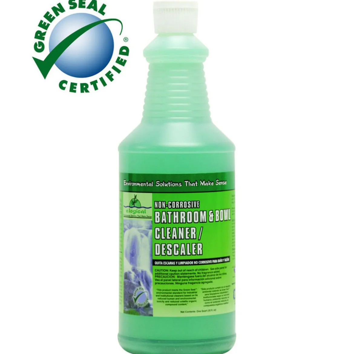 e.logical Non-Corrosive Bathroom & Bowl Cleaner Descaler (1 Quart Bottles) - Case of 6