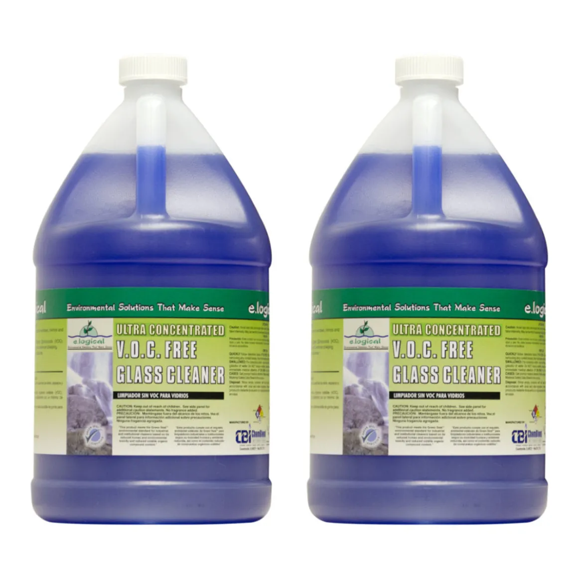 e.logical Ultra Concentrated V.O.C. Free Glass Cleaner (1 Gallon Bottles) - Case of 2