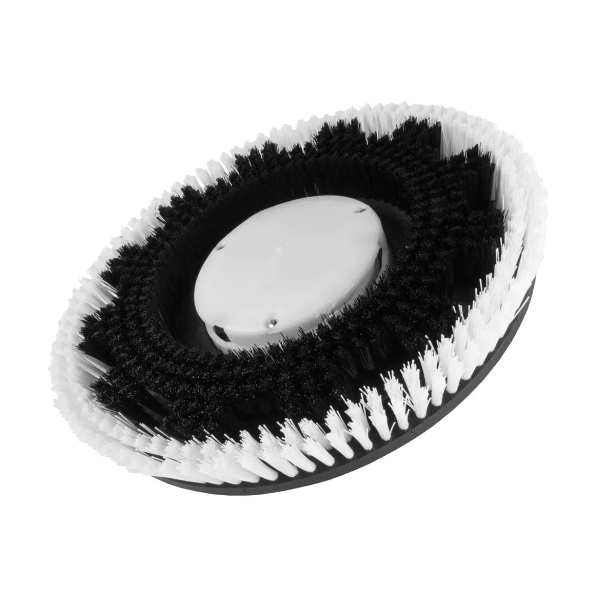 17" Floor Buffer Carpet Scrubbing Brush w/ Carpet Glide - White & Black Nylon Bristles (15" Actual Diameter)