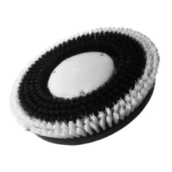 15" Floor Buffer Carpet Scrubbing Brush w/ Carpet Glide - White & Black Nylon Bristles (13" Actual Diameter)