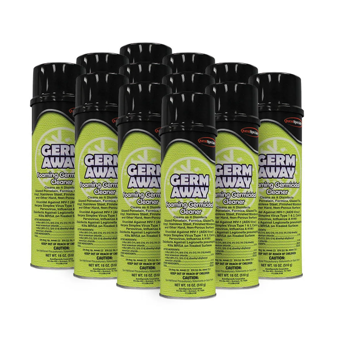Hospeco® Germ Away Foaming Germicidal Disinfectant Cleaner (18 oz Aerosol Cans) - Case of 12