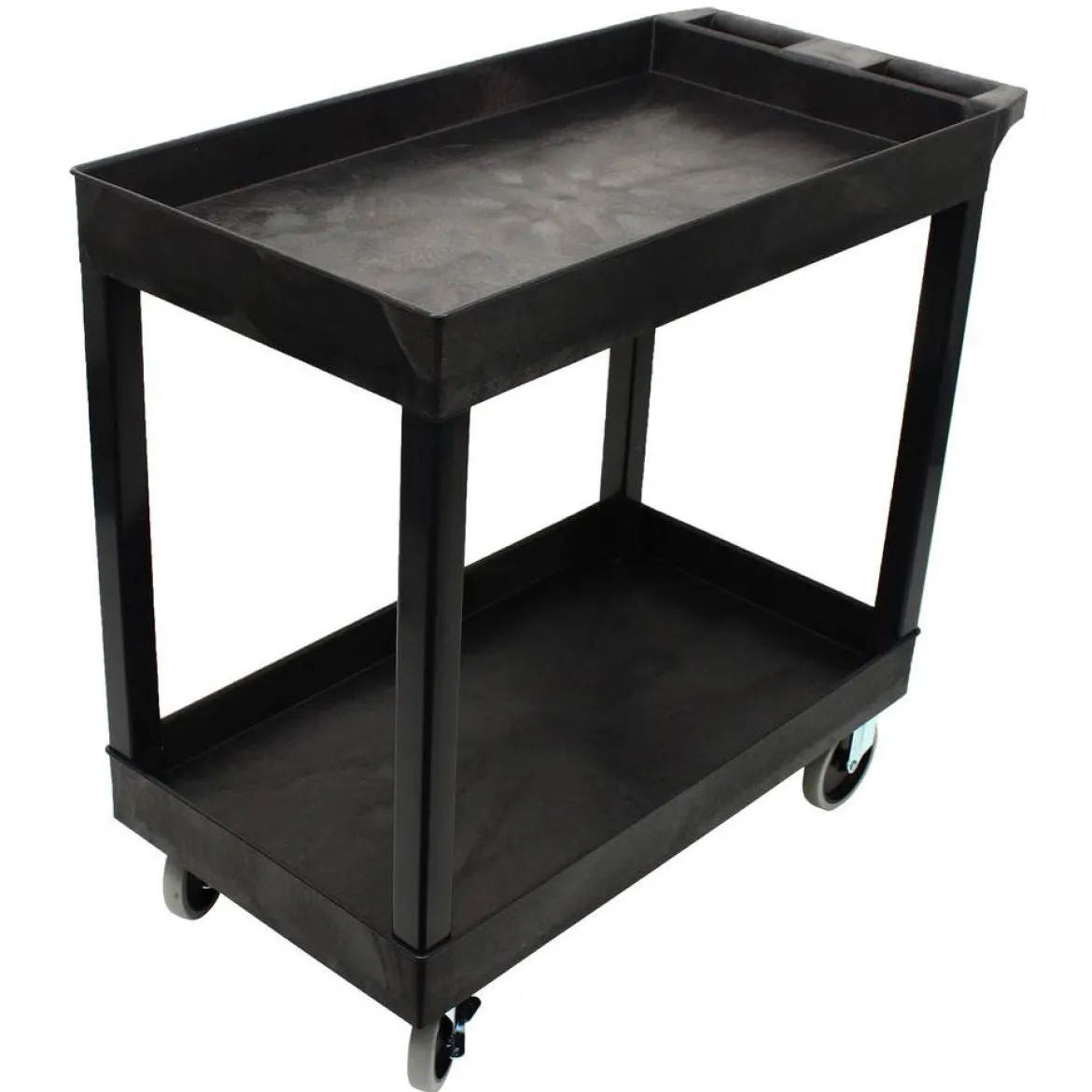 Impact® Black Heavy Duty 2-Shelf Utility Cart