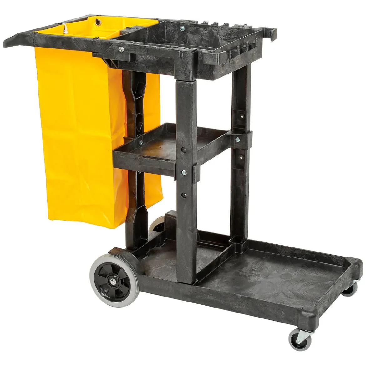 Impact® 3-Shelf Janitorial & Cleaning Cart w/ 25 Gallon Vinyl Bag