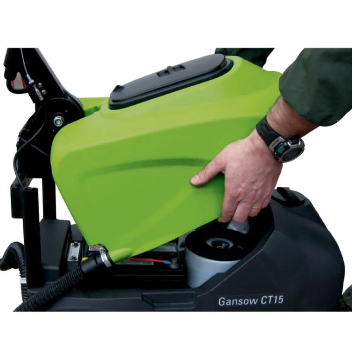 IPC Eagle CT15B Battery Powered Compact 14" Auto Floor Scrubber w/ Brush - 4 Gallons