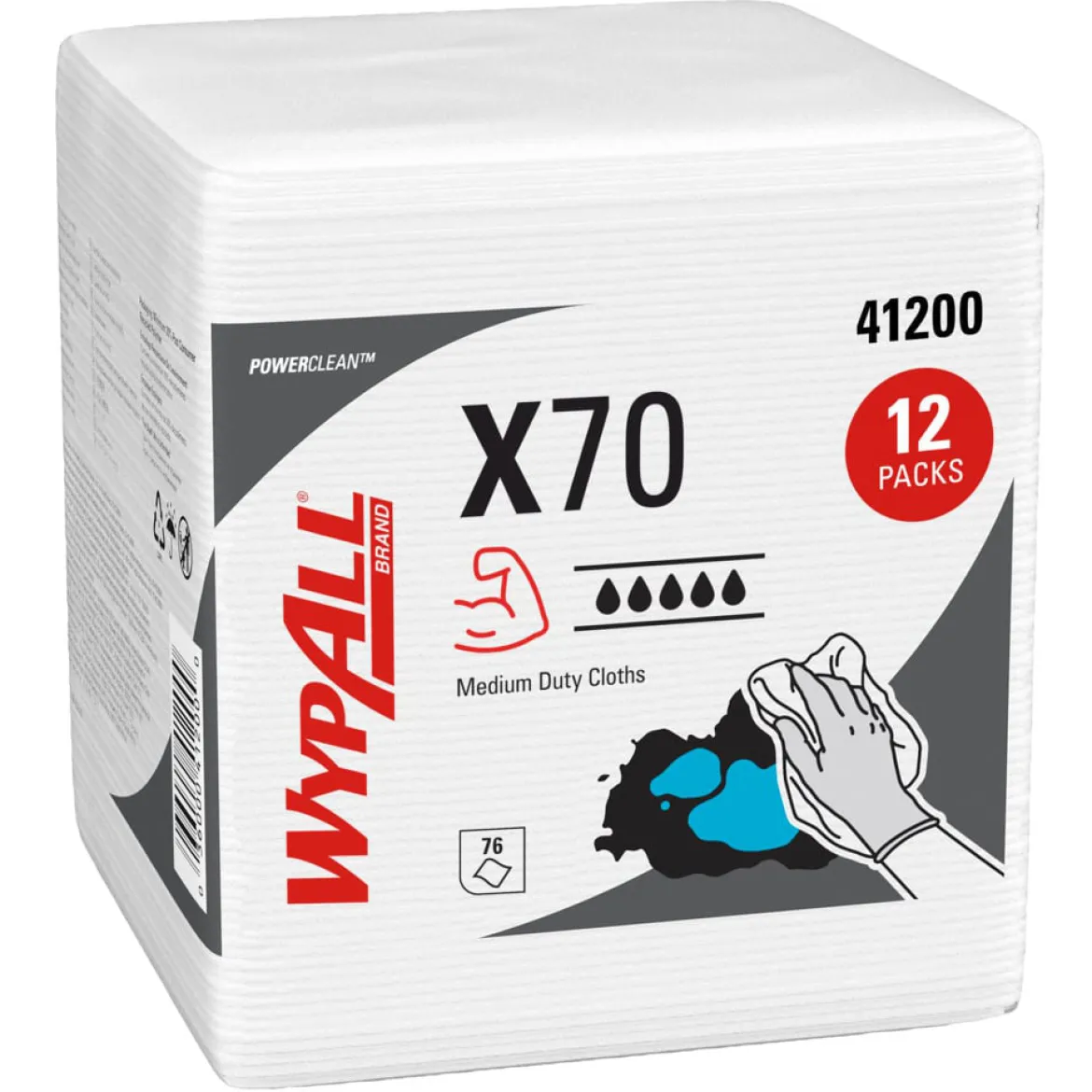 KC WypAll® X70 White Disposable Wipes (#41200) - Case of 912