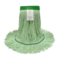 Kelsan Green Cotton, Rayon & Synthetic Blend All Purpose Mop w/ 1.25" Headband (Size: Medium | Looped Ends)