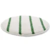 Kelsan 15" White Carpet Scrubbing Bonnet w/ Green Agitation Stripes