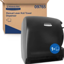 Kimberly-ClarkĀ® Lev-R-Matic 8" Paper Towel Dispenser w/ Manual Lever Action (#09765) - Smoke