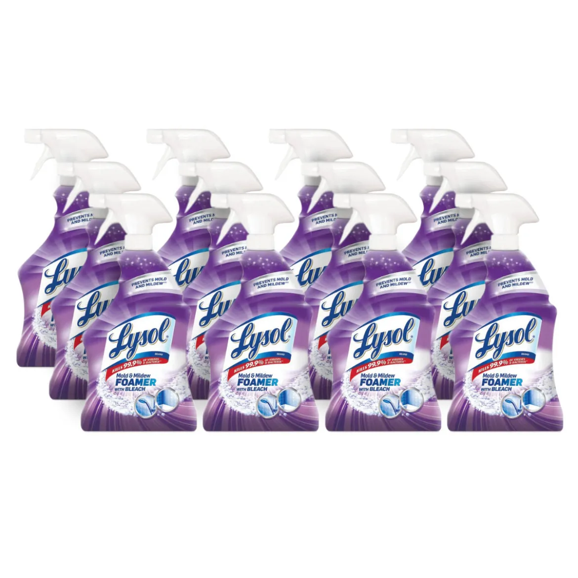 Lysol® Mold & Mildew Foamer Cleaning Spray w/ Bleach (32 oz Spray Bottles) - Case of 12