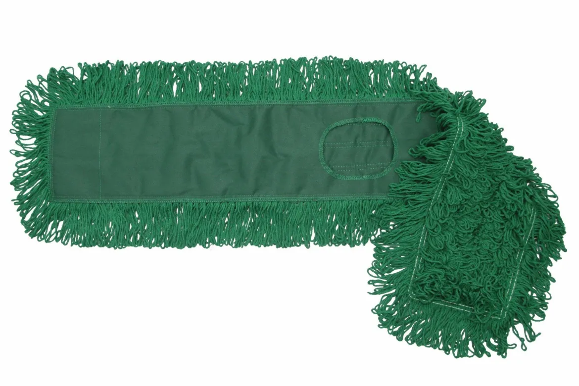 18" MaxiDust™ Green Cotton Loop-End Dust Mops - Case of 12