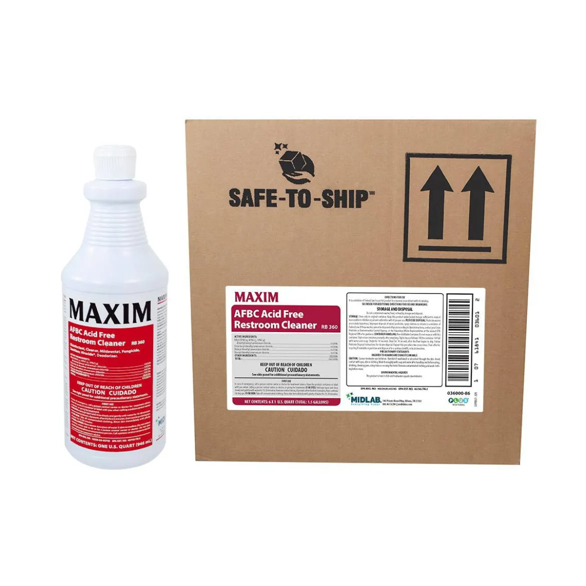 Maxim® ‘AFBC’ Acid Free Restroom Cleaner (32 oz Squeeze Bottles) - Case of 6