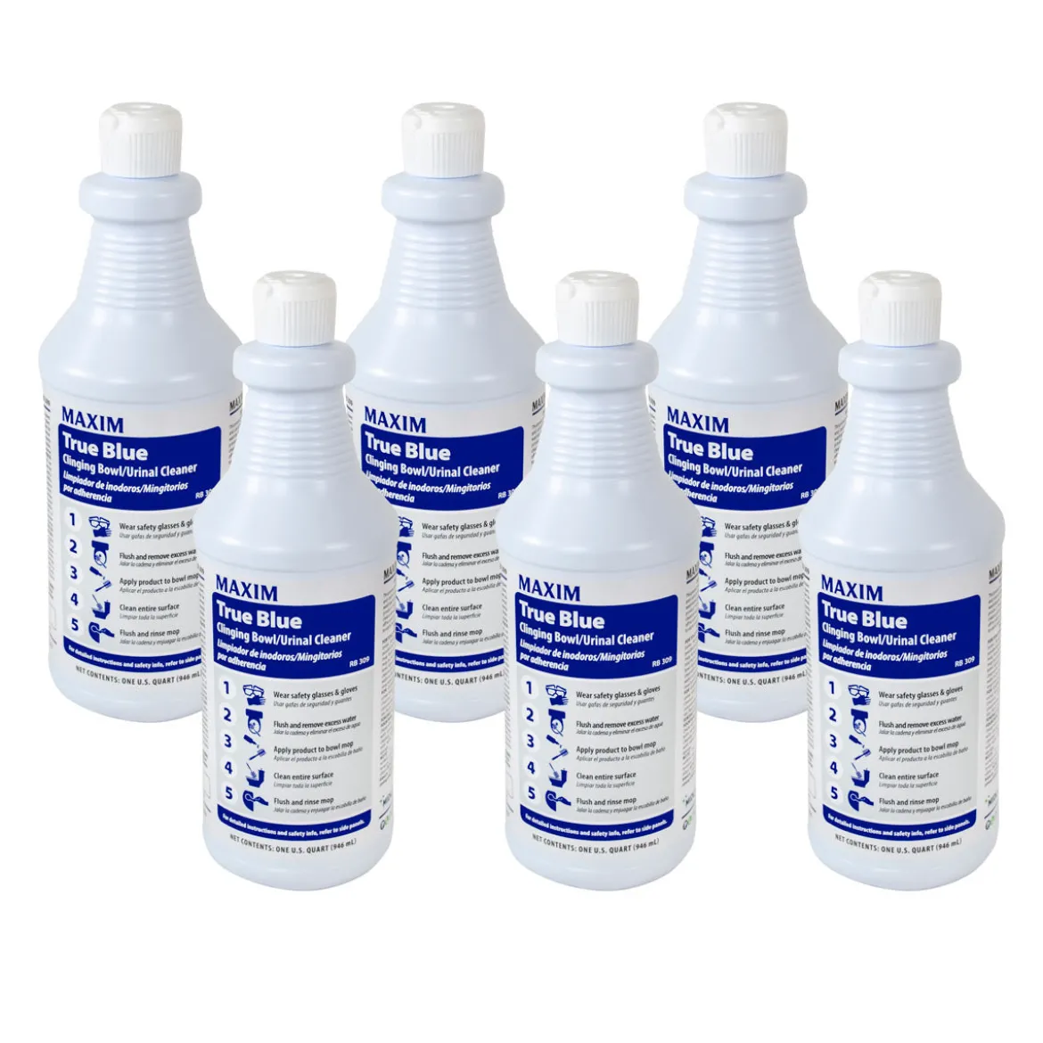 Maxim® ‘True Blue’ Clinging Bowl & Urinal Cleaner (32 oz Squeeze Bottles) - Case of 6