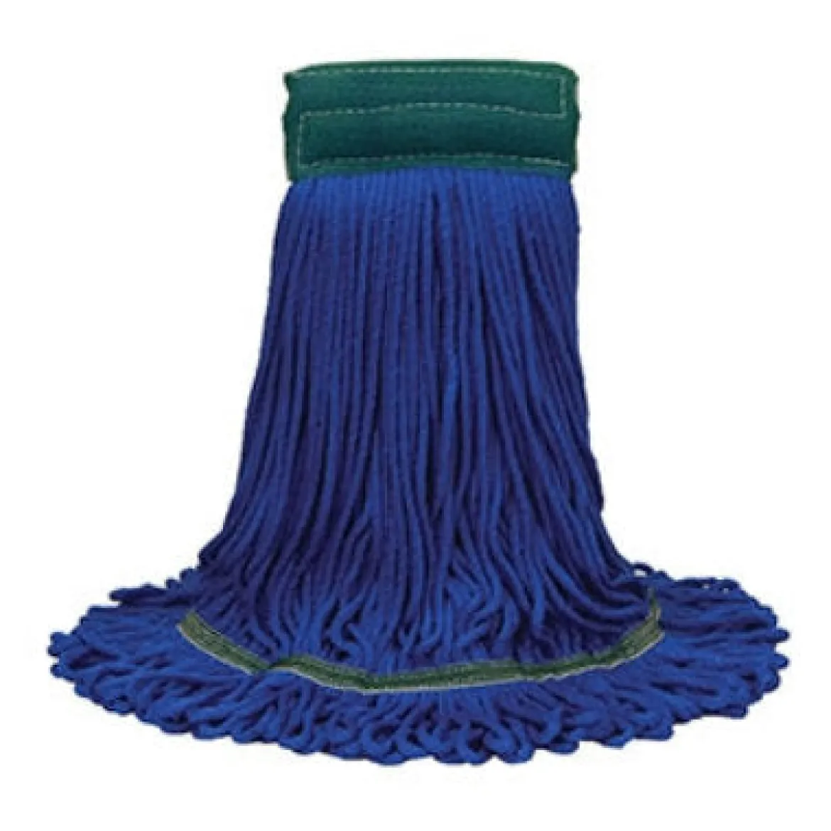 MaxiPlus® Microfiber Blue Wet Mops w/ 5" Wide Band (Size: Large | Looped Ends) - Case of 12
