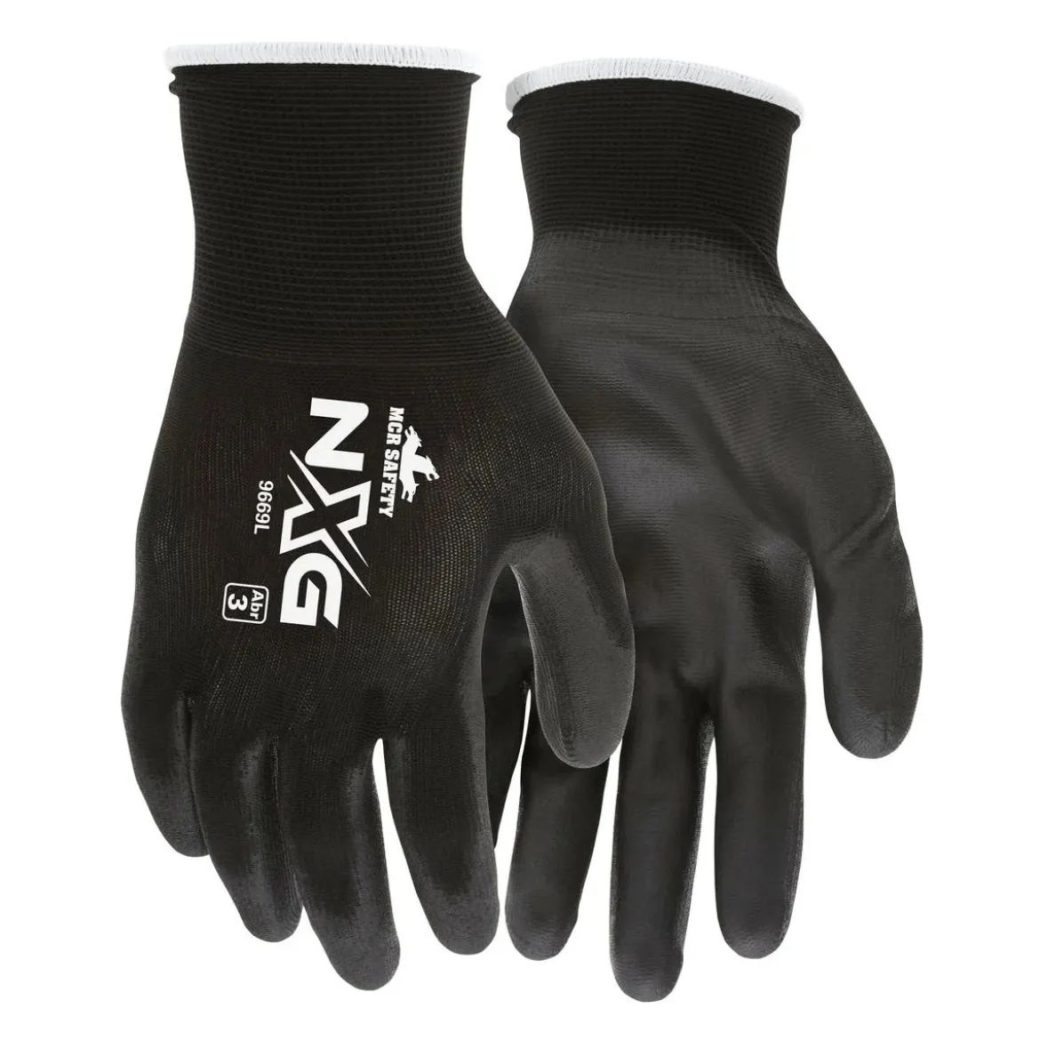MCR Safety NXG® 13 Gauge Black Nylon Shell Work Gloves (Size: L) - Box of 12 Pairs