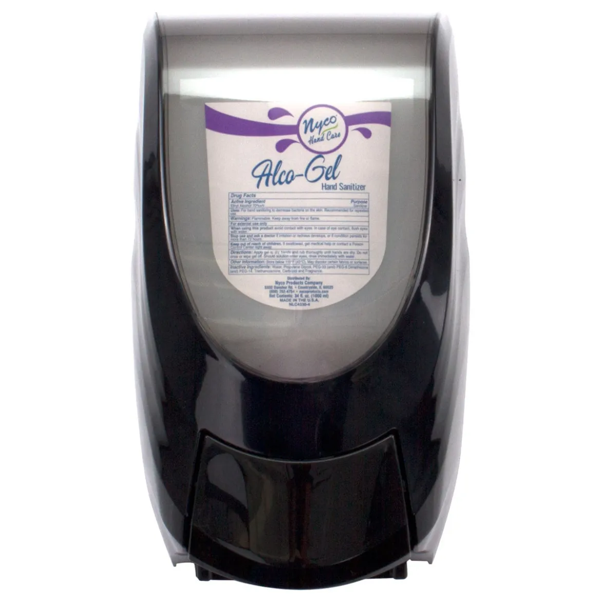 Nyco® Black Manual Hand Sanitizer & Soap Dispenser (1 Liter)