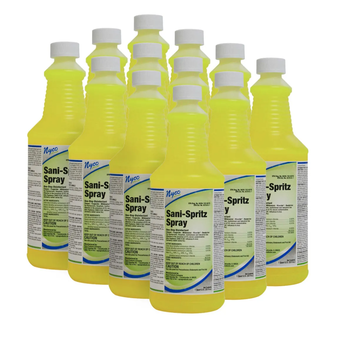 Nyco® 'Sani-Spritz' One-Step Disinfectant Spray (32 oz Bottles) - Case of 12
