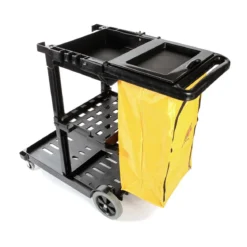 O'Cedar® 3 Shelf Janitor Cleaning Cart (#96980) - Black