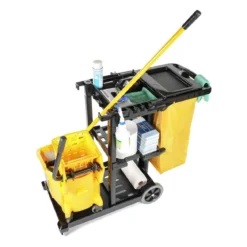 O'Cedar® 3 Shelf Janitor Cleaning Cart (#96980) - Black