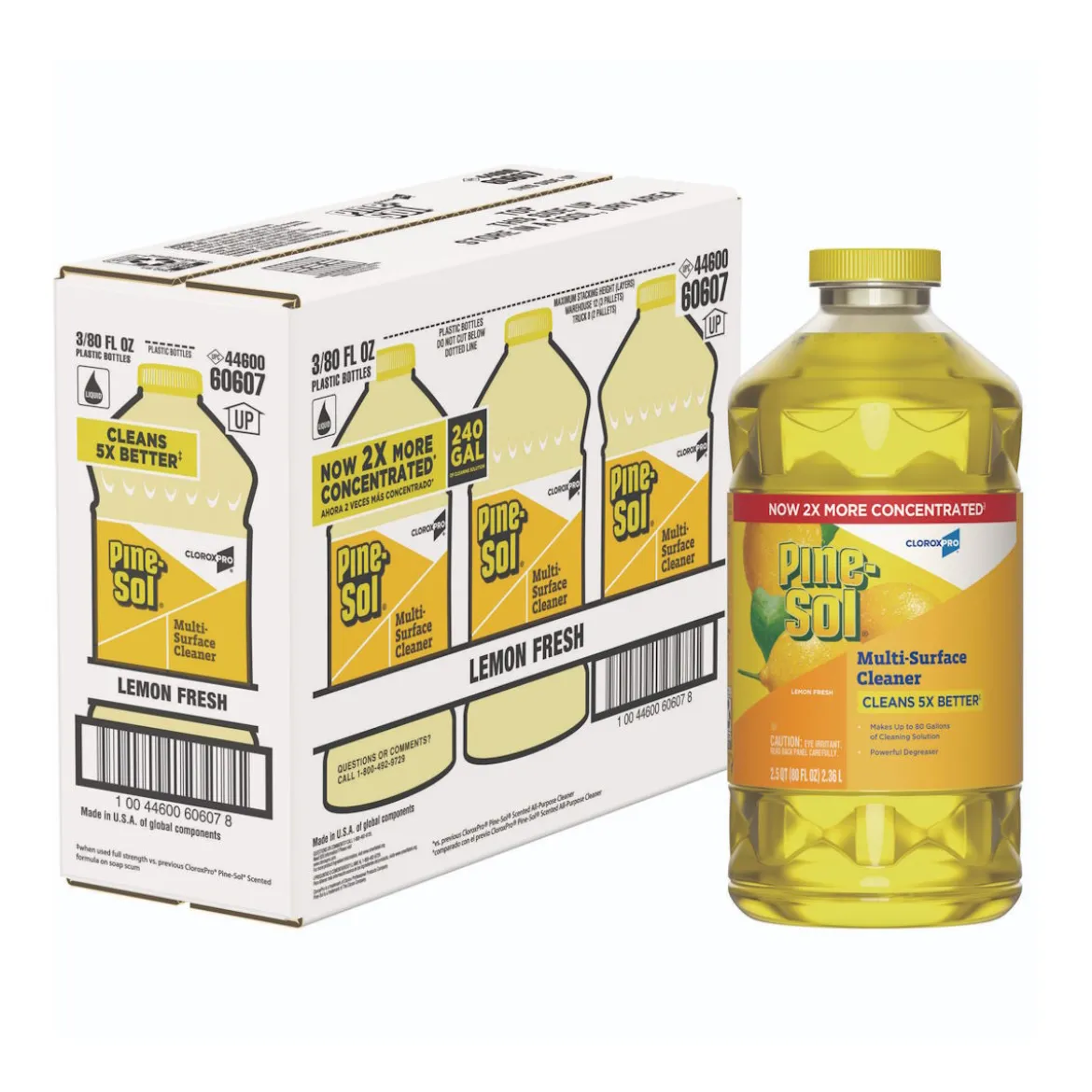 Pine-Sol® Lemon Fresh Concentrated Multi-Surface Cleaner (80 oz Bottles) - Case of 3