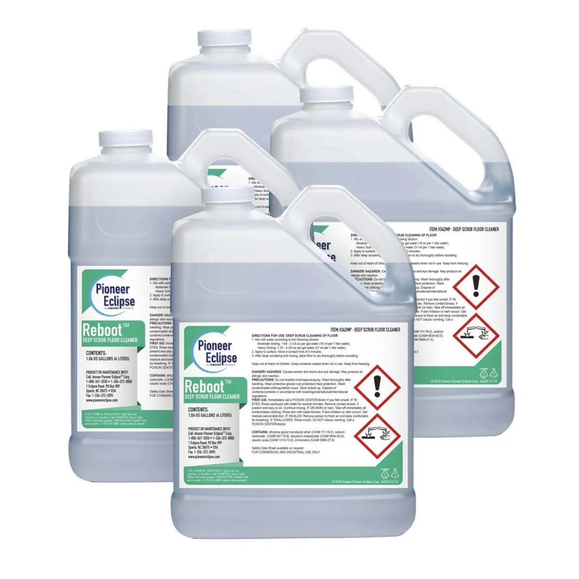 Pioneer Eclipse Reboot™ Deep Scrub Floor Cleaner & Top Coat Remover (1 Gallon Bottles) - Case of 4