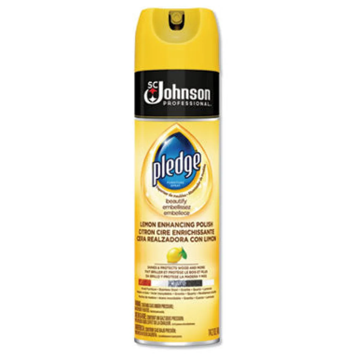 Pledge® Lemon Clean Furniture Polish (14.2 oz Aerosol Cans) - Case of 6