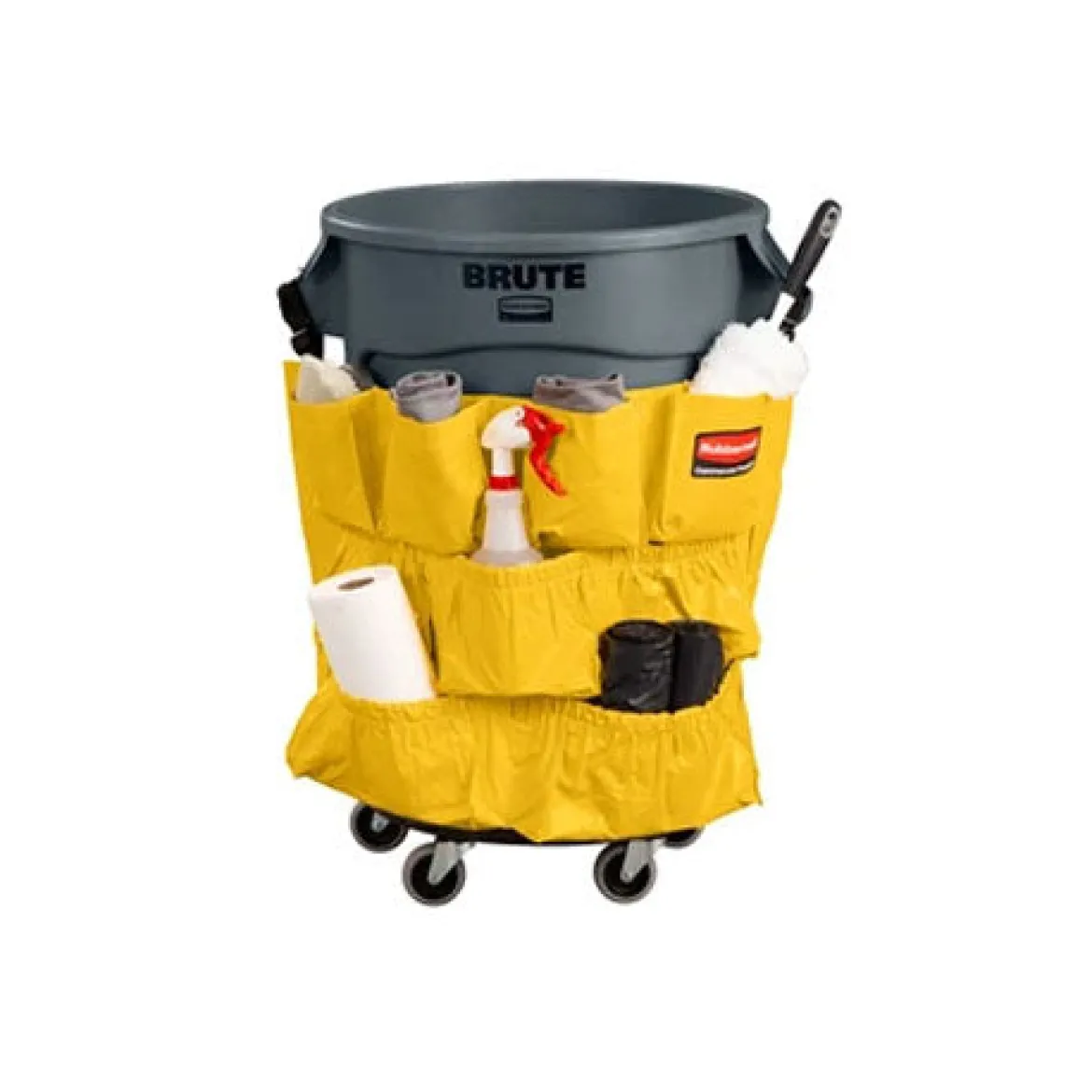Rubbermaid® Brute® Yellow Trash Can Caddy Bag w/ 8 Pockets