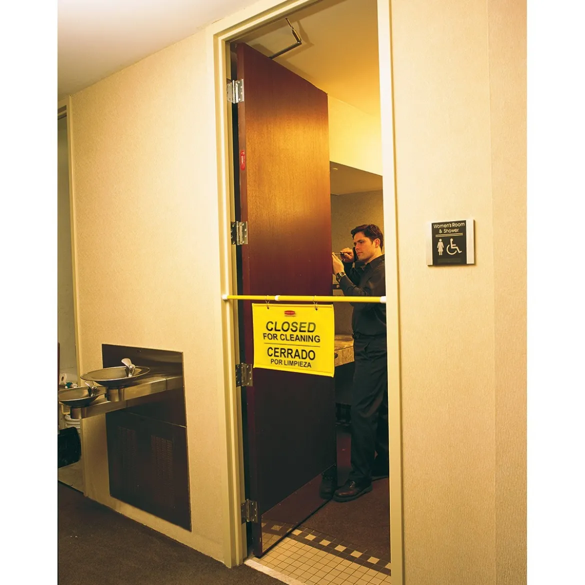 Rubbermaid® Doorway Hanging 'Closed for Cleaning' Safety Sign