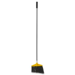 Rubbermaid® 10.5" Flagged Angle Broom w/ Gray Polypropylene Bristles & Gray Metal Handle