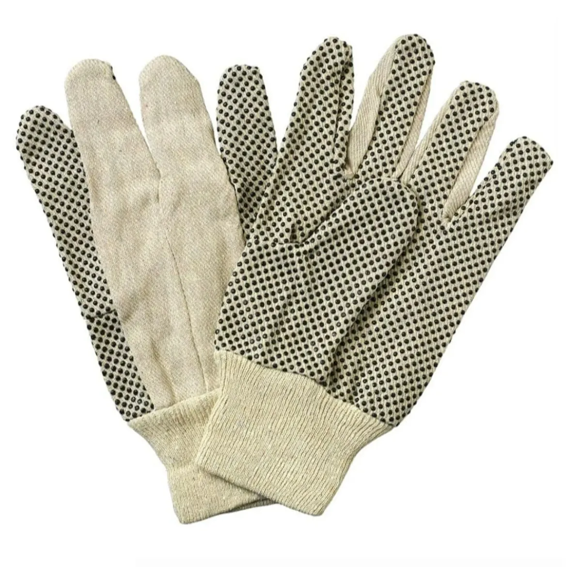 Safety Zone® Black PVC Dotted Cotton Canvas Gloves - Case of 300